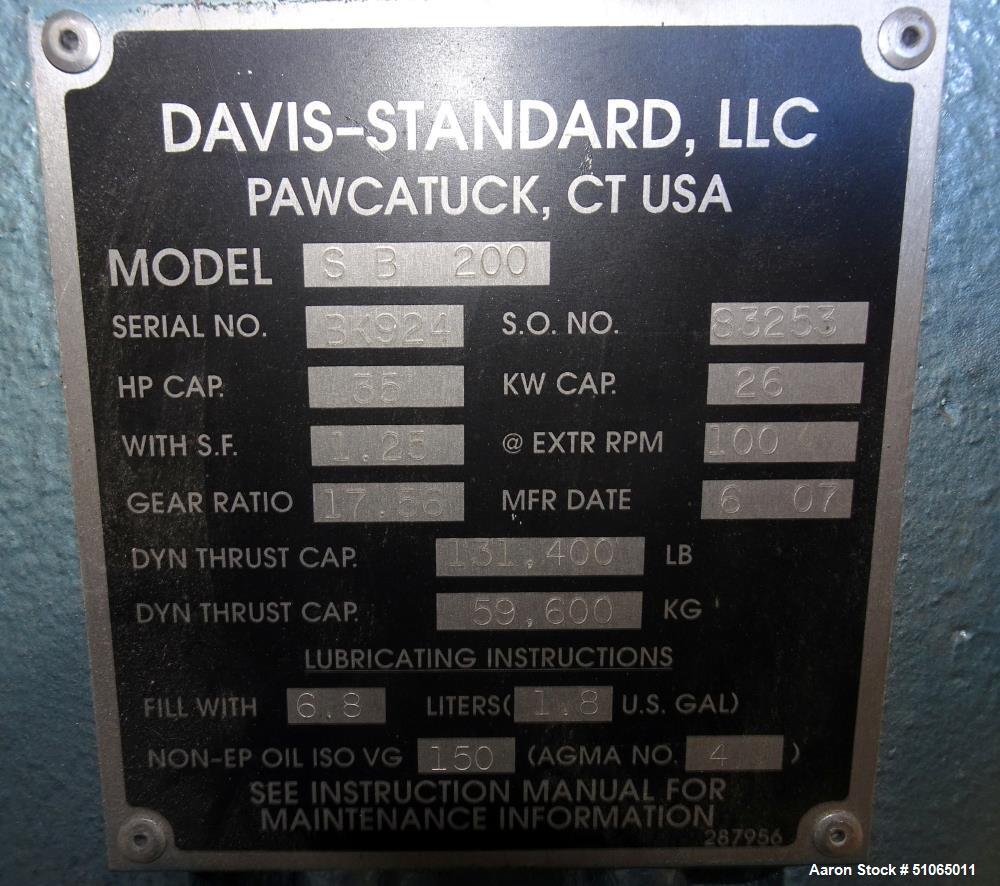 Davis Standard Super Blue 200 Single Screw Extruder