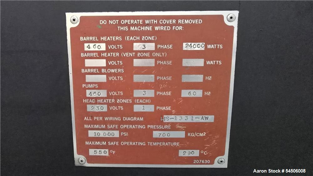 Used & Reconditioned Davis-Standard Thermatic 60IN60 6" Single Screw Extruder – 400 HP, 24:1 L/D, Thermatic Clamp