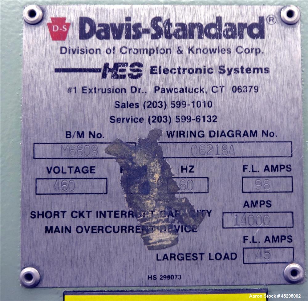 Used Davis Standard 2-1/2" Single Screw Extruder