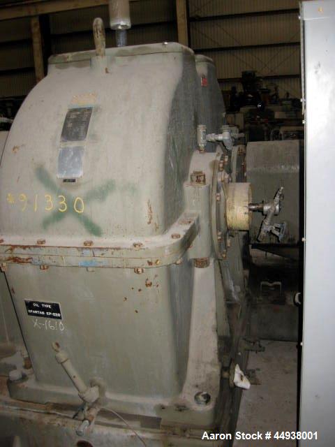 Used Egan 8" Diameter Single Screw Extruder, Model 36T01.  Approximately 36 to 1 L/D ratio.  Electrically heated, water cooled, side vented 15 zone barrel. Approximately 42" centerline height.  No mo...