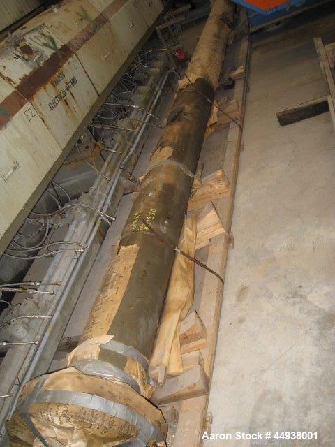 Used Egan 8" Diameter Single Screw Extruder, Model 36T01.  Approximately 36 to 1 L/D ratio.  Electrically heated, water cooled, side vented 15 zone barrel. Approximately 42" centerline height.  No mo...