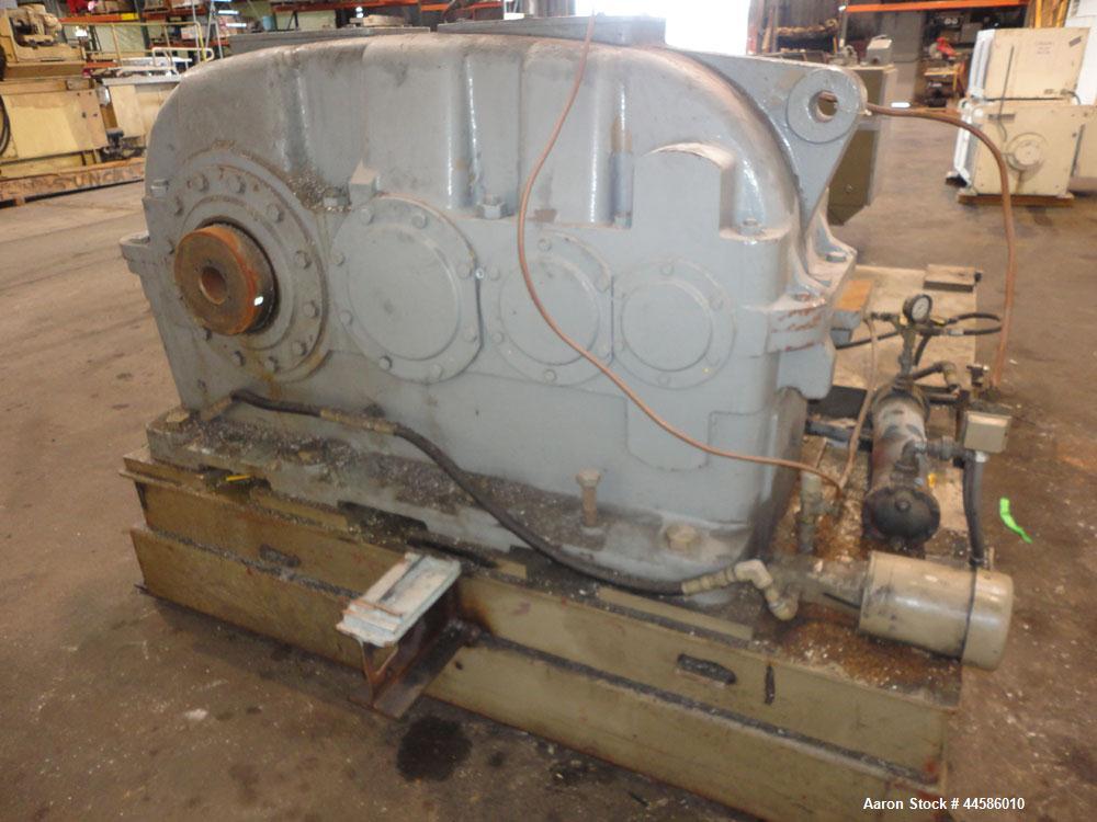 Used Egan Machinery 8" Single Screw Extruder, Model B0-08038-01. Approximately 24 to 1 L/D ratio. Electrically heated, water cooled 11 zone non-vented barrel with pump and holding tank.  Water cooled...