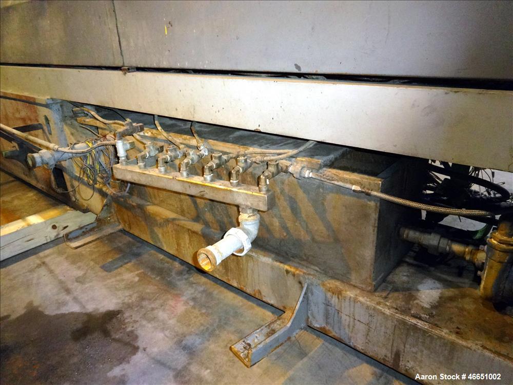Used Egan Machinery 6" Single Screw Extruder. Approximate 22 to 1 L/D ratio, electrically heated, water cooled 7 zone non-vented barrel with pump, tank, and heat exchanger. Water cooled feed throat, ...