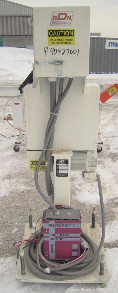 Used Genca Single Screw Extruder, Model EB 100245HF2001WE9179, 1" Screw diameter approximate 28:1 L/D ratio, electrically heated, air cooled, non-vented 3 zone barrel. Water cooled feed with a magnet...