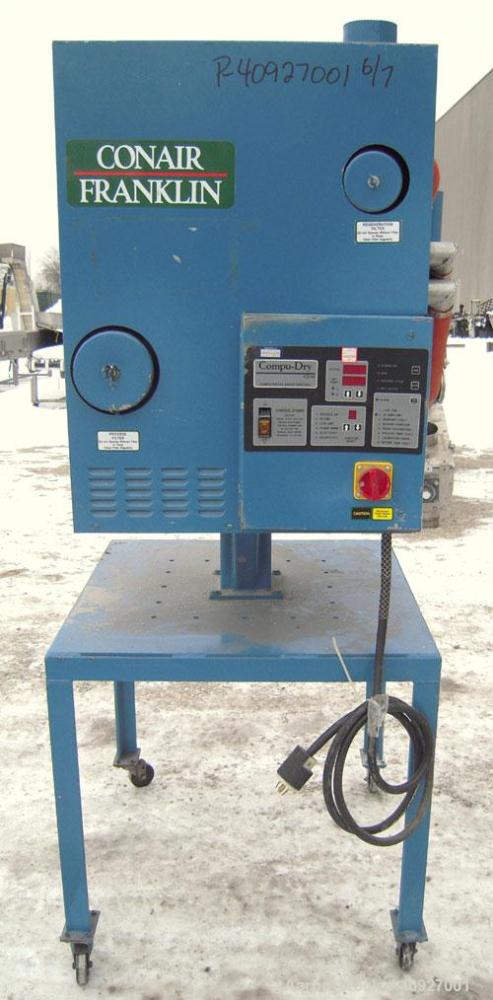 Used Genca Single Screw Extruder, Model EB 100245HF2001WE9179, 1" Screw diameter approximate 28:1 L/D ratio, electrically heated, air cooled, non-vented 3 zone barrel. Water cooled feed with a magnet...