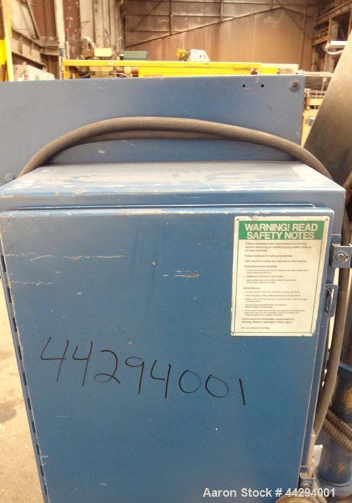 Used Genca 1-1/4” Single Screw Pedestal Mounted Extruder, Model GV125-24BBS2A00A. Approximately 24 to 1 L/D ratio. Electrically heated, air cooled 3 zone non-vented barrel. Water cooled feed throat w...