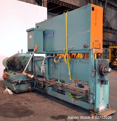 Used Gloucester Engineering 6" Single Screw Extruder, Model 266-001. Approximately 24 to 1 L/D ratio. Electrically heated, water cooled (no system) 5 zone side vented barrel, water cooled feed throat...