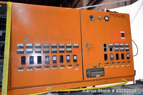 Used Gloucester Engineering 6" Single Screw Extruder, Model 266-001. Approximately 24 to 1 L/D ratio. Electrically heated, water cooled (no system) 5 zone side vented barrel, water cooled feed throat...