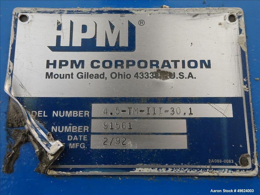 Used- HPM 4.5" Single Screw Extruder, Model 4.5-TM-III-30:1