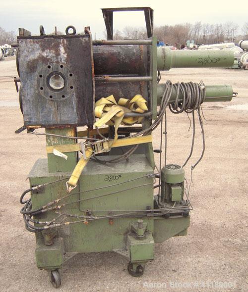 Used Hartig 6" Single Screw Extruder. Model 60/100M24, 24:1 L/D Ratio.  7 zone barrel, electrically heated, water cooled with a 1 1/2 hp pump and heat exchanger, no tank. Water cooled feed with hoppe...
