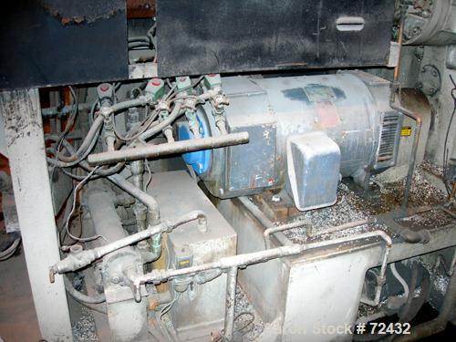 Used Johnson 2.5" Single Screw Extruder, approximately 24:1 L/D ratio. Electrically heated, water cooled, with a closed loop system with tank, heat exchanger and pump. 4 zone side vented (plugged) ba...