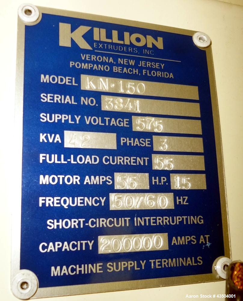 Used Killion 1.5” Single Screw Extruder, Model KN-150