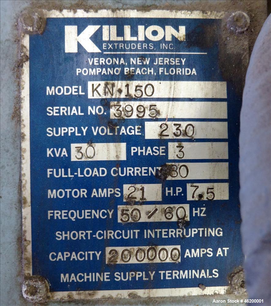 Used Killion 1-1/2” Single Screw Extruder