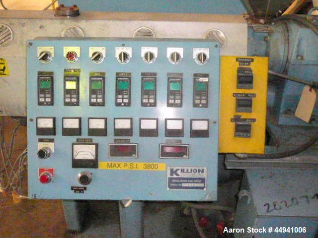 Used Killion 1.5" Diameter Single Screw Extruder, Model KN150