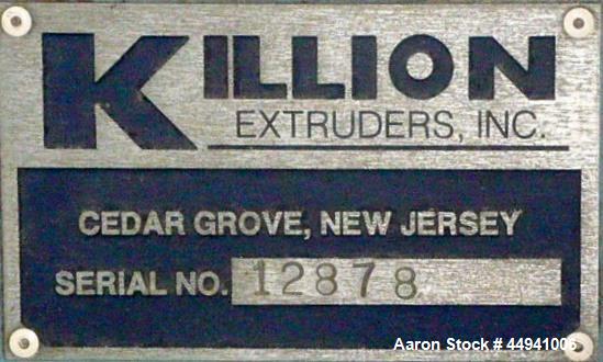 Used Killion 1.5" Diameter Single Screw Extruder, Model KN150