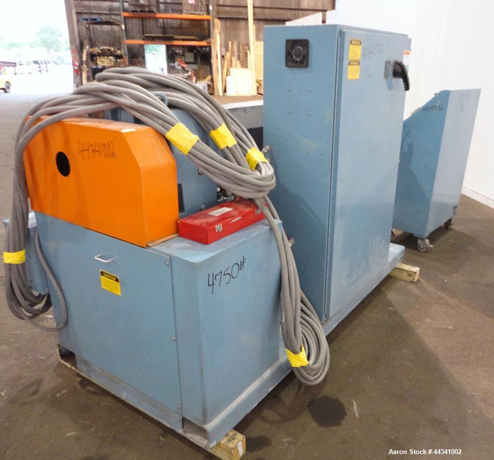 Used Killion 2.5" Single Screw Extruder, Model KN250. Approximately 30 to 1 L/D ratio, electrically heated, water cooled 4 zone side vented barrel with vacuum pump and tank. No water system for cooli...