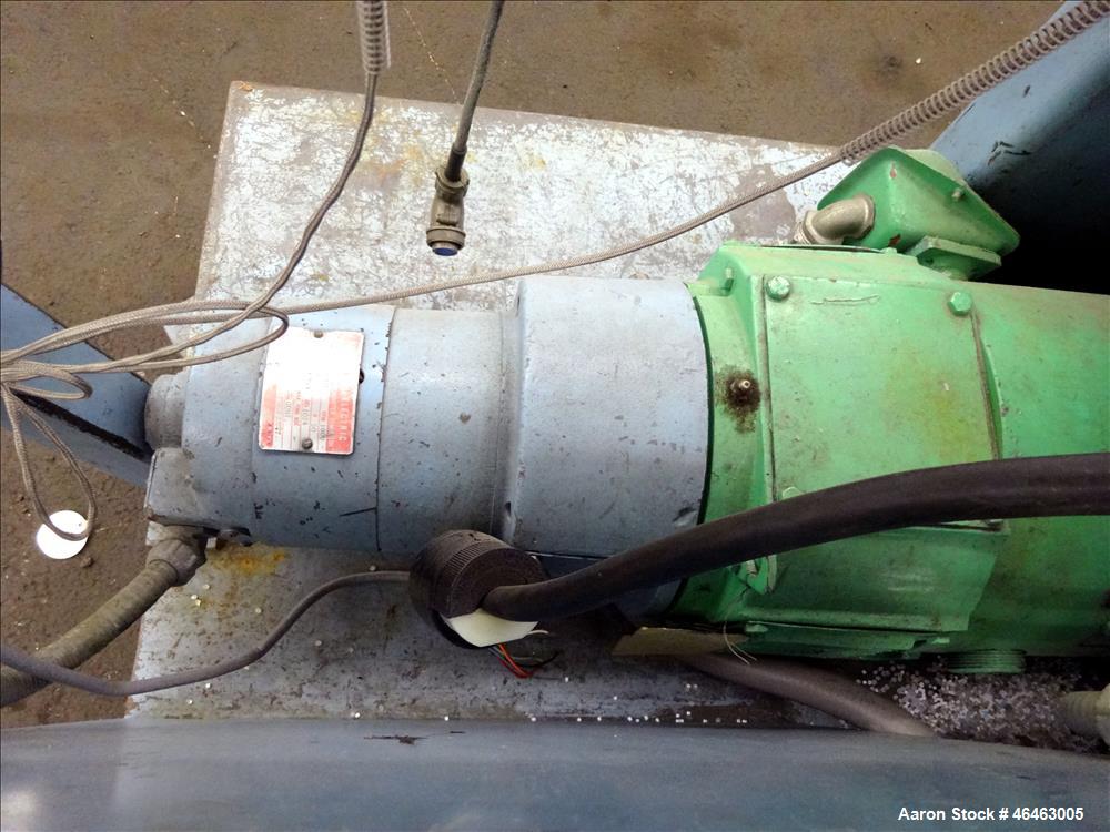 Used Killion 1.25" Single Screw Extruder. Approximate 24:1 L/D Ratio no screw. Electrically Heated, Air cooled 3 zone non-vented barrel. Water cooled feed throat, no hopper. Approximate 42.5" center ...