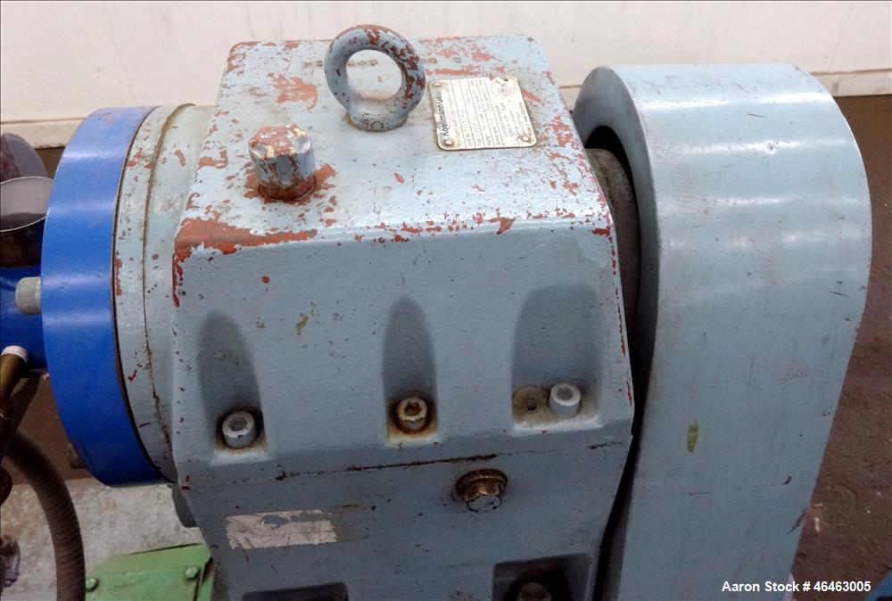 Used Killion 1.25" Single Screw Extruder. Approximate 24:1 L/D Ratio no screw. Electrically Heated, Air cooled 3 zone non-vented barrel. Water cooled feed throat, no hopper. Approximate 42.5" center ...