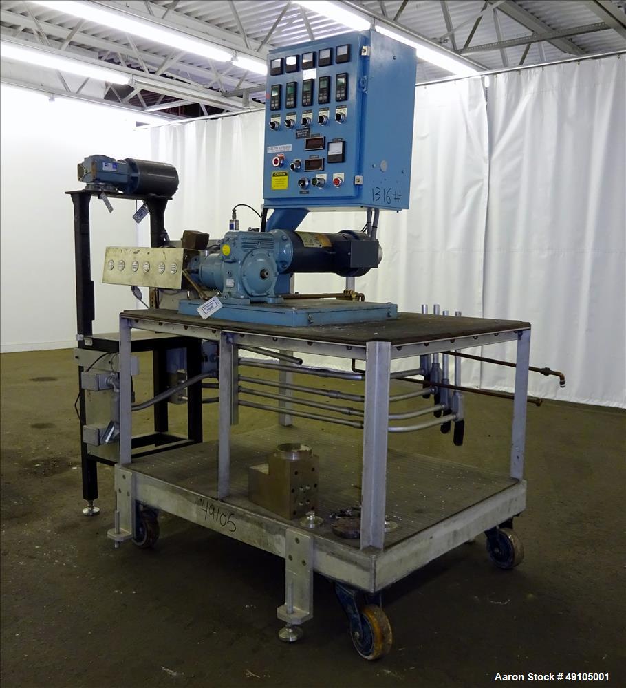 Used- Killion 1" Diameter Single Screw Extruder.