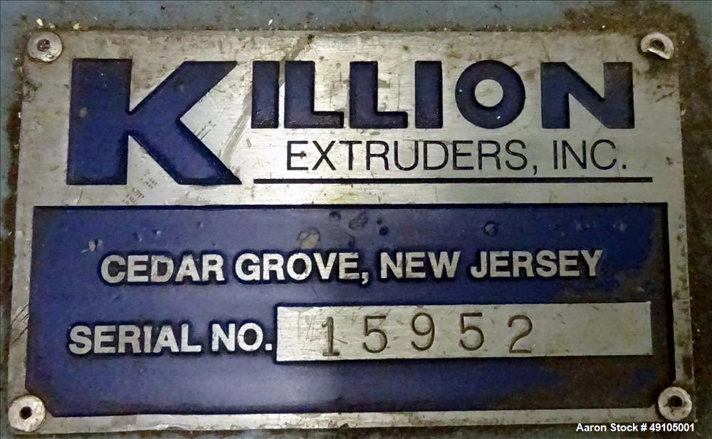 Used- Killion 1" Diameter Single Screw Extruder.