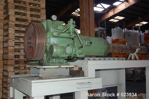 USED: Macchi 60mm single screw extruder, type K8UT-TR. Driven by a 74.5 kW motor. Includes 2 dose units. Excludes control panel.