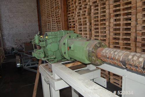 USED: Macchi 60mm single screw extruder, type K8UT-TR. Driven by a 74.5 kW motor. Includes 2 dose units. Excludes control panel.