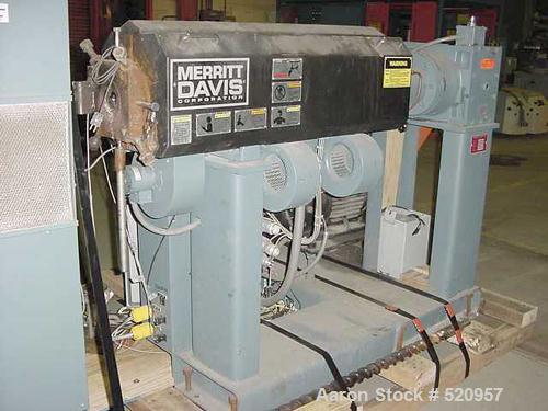 USED: 2" Merritt Davis 24:1 L/D non-vented, electrically heated, aircooled extruder. Equipped with 25 hp AC motor including Mitsubishi ACinverter control. Has temperature control panel but no instrum...