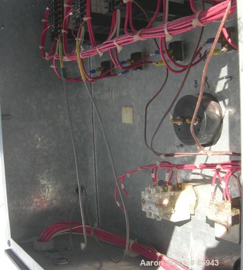 Used Munchy 4" Tapered to 2" Single Screw Extruder, Approximate 8:1 L/D Ratio. Electrically heated, air cooled, non-vented barrel. Feed throat with ram feeder driven by an 11 KW (15 HP) motor thru a ...