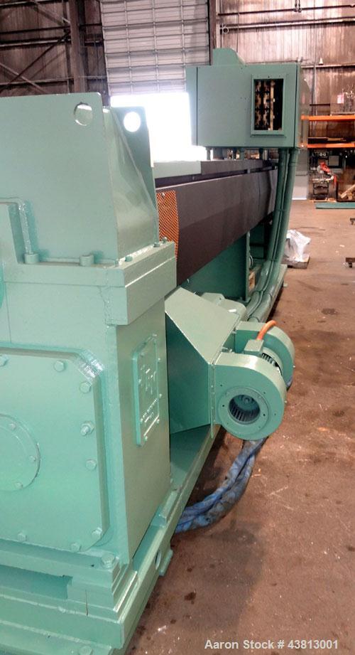 Used NRM Pacemaker 6" Single Screw Extruder, Model 6 PM III. 32 to 1 L/D Ratio. Electrically heated, water cooled 7 zone side vented barrel with a pump, tank, and heat exchanger. Water cooled feed th...