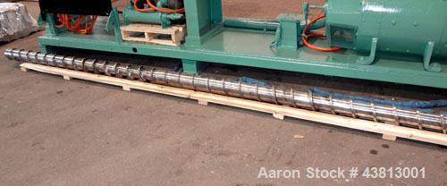 Used NRM Pacemaker 6" Single Screw Extruder, Model 6 PM III. 32 to 1 L/D Ratio. Electrically heated, water cooled 7 zone side vented barrel with a pump, tank, and heat exchanger. Water cooled feed th...