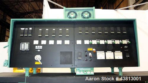 Used NRM Pacemaker 6" Single Screw Extruder, Model 6 PM III. 32 to 1 L/D Ratio. Electrically heated, water cooled 7 zone side vented barrel with a pump, tank, and heat exchanger. Water cooled feed th...