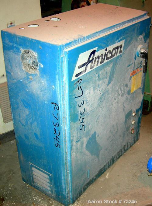 USED: NRM 4-1/2" single screw extruder, model PM70. 24:1 L/D ratio. Approx 6 zone top vented barrel, electrically heated, water cooled, with pump and tank. Water cooled feed throat. Approximate 42" c...