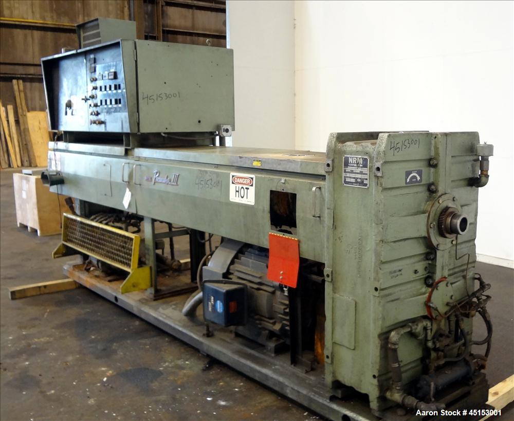 Used NRM Pacemaker III 4-1/2" Single Screw Extruder