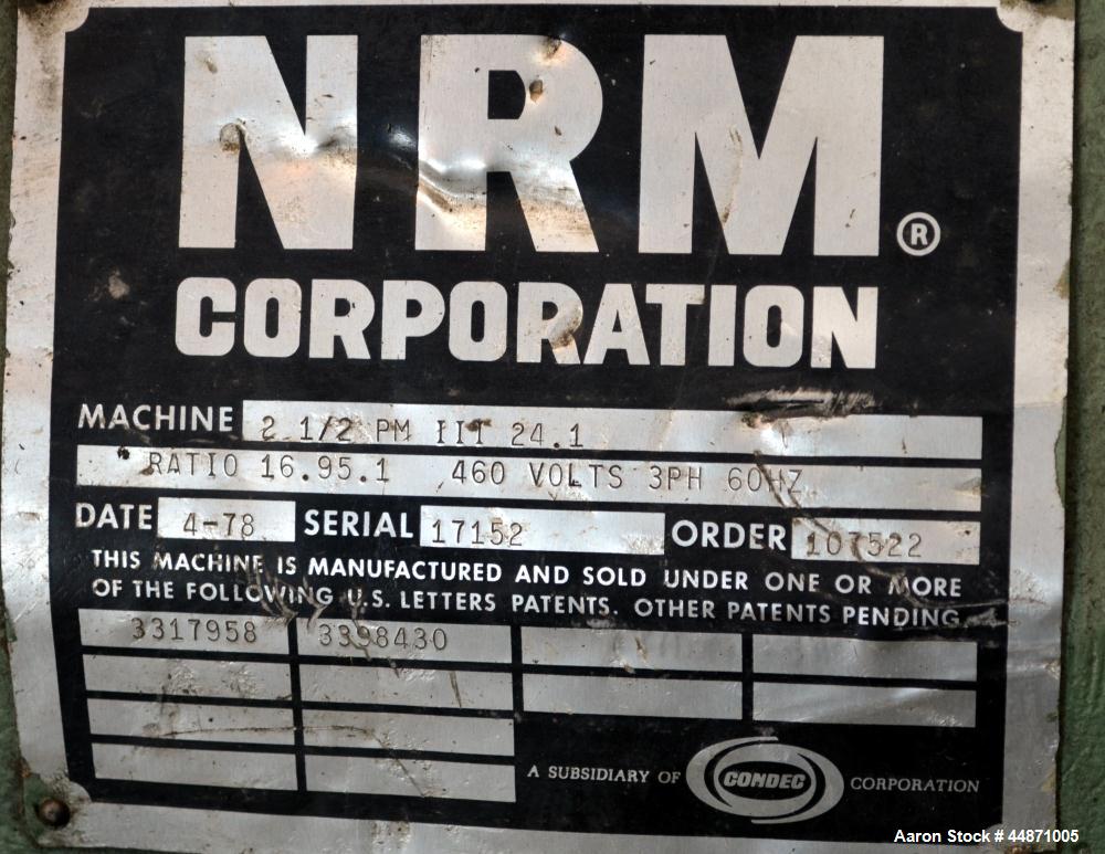 Used NRM Pacemaker III 2-1/2" Single Screw Extruder, Model 2.5-PMIIII-24.1