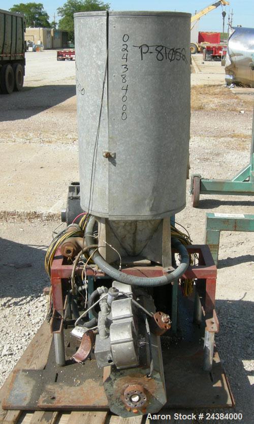 Used Baughan Stroud 1" Diameter Single Screw Extruder, Model 3500/CL. Approximately 24:1 L/D ratio. 3 zone non-vented barrel, electrically heated, air cooled. Water cooled feed throat with hopper. Dr...