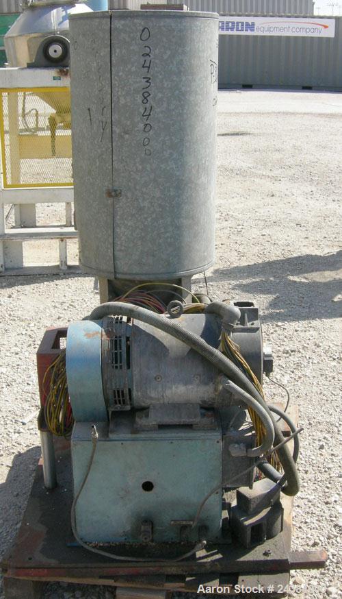 Used Baughan Stroud 1" Diameter Single Screw Extruder, Model 3500/CL. Approximately 24:1 L/D ratio. 3 zone non-vented barrel, electrically heated, air cooled. Water cooled feed throat with hopper. Dr...