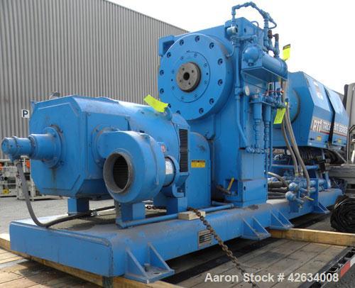 Used PTI 10" Trident Series Single Screw Extruder, Model 10000. Approximate 10 to 1 L/D ratio. 3 Zone electrically heated, water cooled non-vented barrel. Closed loop system with pump, tank and heat ...