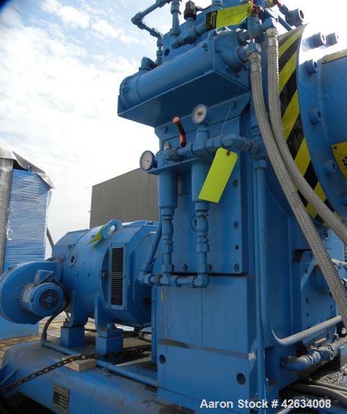 Used PTI 10" Trident Series Single Screw Extruder, Model 10000. Approximate 10 to 1 L/D ratio. 3 Zone electrically heated, water cooled non-vented barrel. Closed loop system with pump, tank and heat ...
