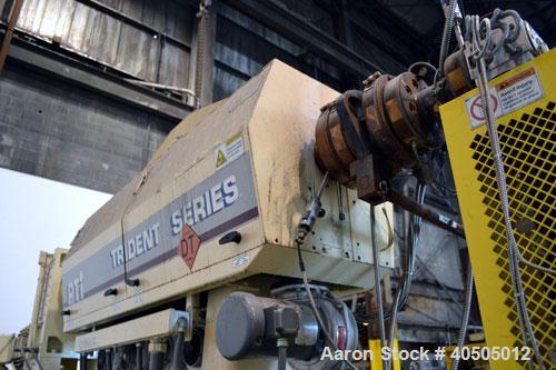 Used PTI Processing Technologies 2-1/2” Trident Series Single Screw Extruder, Model 2500. Approximate 32 to 1 L/D ratio. 5 Zone non-vented barrel electrically heated, air cooled. Water cooled feed th...