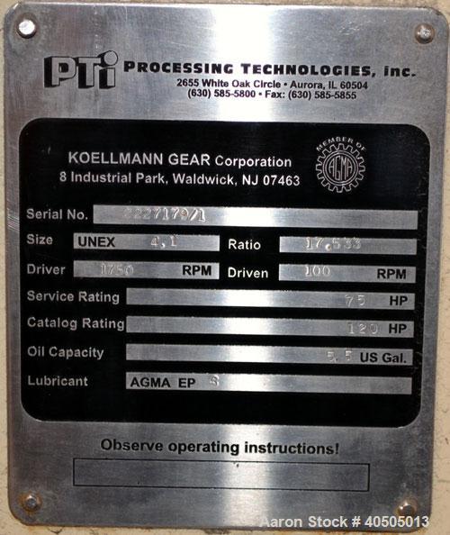 Used PTI Processing Technologies 2-1/2” Trident Series Single Screw Extruder