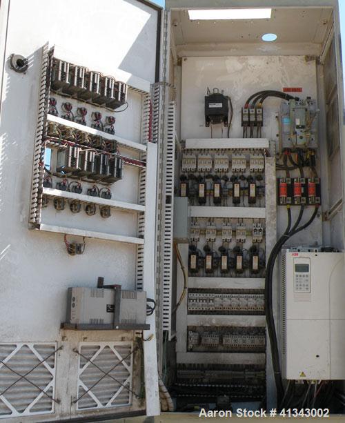Used PTI 3.5" Trident Series Single Screw Extruder, Model 3500. 30 to 1 L/D ratio. Barrel measures 107" from back of feed throat to end of barrel. 5 zone electrically heated, air cooled, non-vented b...