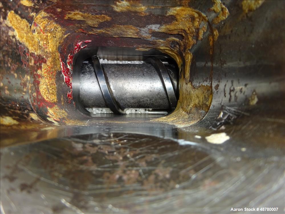 Used Paul Muller single screw extruder, type ELEK 60-36D. 2.34" (60 mm) dia. 36:1 L/D. (8) Total zones (7) barrel zones, electrically heated, air cooled (1) water cooled feed throat. Approximate 91" ...