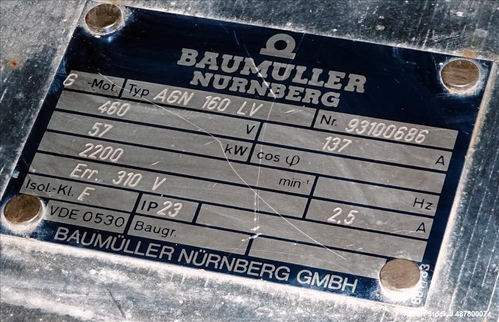 Used- Paul Muller single screw extruder, type ELEK 60-36D. 2.34" (60 mm) dia. 36:1 L/D. (8) Total zones (7) barrel zones, el...