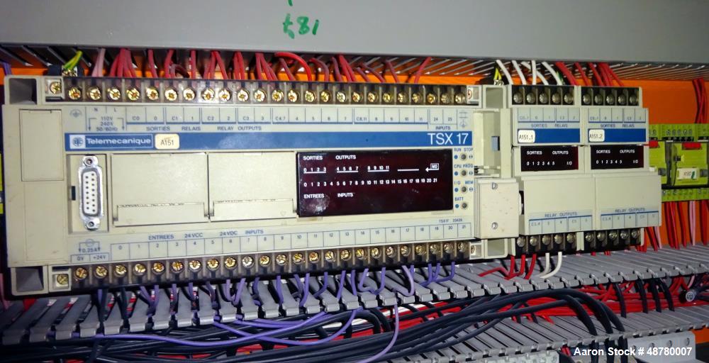 Used Paul Muller single screw extruder, type ELEK 60-36D. 2.34" (60 mm) dia. 36:1 L/D. (8) Total zones (7) barrel zones, electrically heated, air cooled (1) water cooled feed throat. Approximate 91" ...