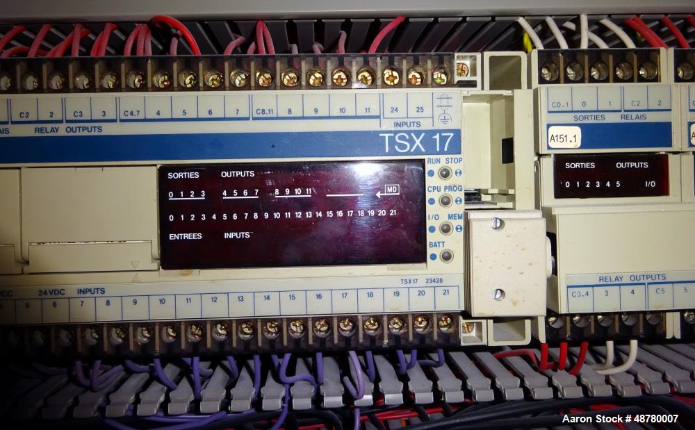 Used Paul Muller single screw extruder, type ELEK 60-36D. 2.34" (60 mm) dia. 36:1 L/D. (8) Total zones (7) barrel zones, electrically heated, air cooled (1) water cooled feed throat. Approximate 91" ...