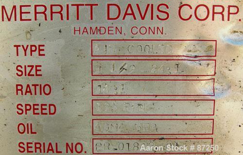 Used Merritt Davis 1 1/2" Single Screw Extruder, approximatly 24:1 L/D ratio. Electrically heated, air cooled 3 zone non-vented barrel. Water cooled feed with hopper, approximately 42" centerline hei...