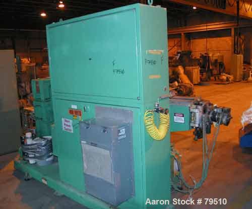 Used Prodex Extruder, 2 1/2" diameter, 30:1 L/D Ratio, Model TM2535U-30. Electrically heated and water cooled barrel. Side vented barrel.15.3:1 gearbox ratio with a model TM35 gearbox. Driven by a 75...