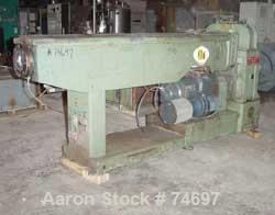 USED: Prodex 3-1/2" single screw extruder, model TM350-24. 24:1 L/D ratio. Non-vented 4 zone barrel, electrically heated, water cooled, with pump, tank and heat exchanger. Water cooled feed throat, n...