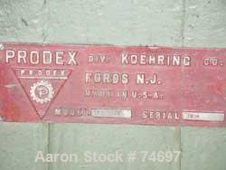 USED: Prodex 3-1/2" single screw extruder, model TM350-24. 24:1 L/D ratio. Non-vented 4 zone barrel, electrically heated, water cooled, with pump, tank and heat exchanger. Water cooled feed throat, n...