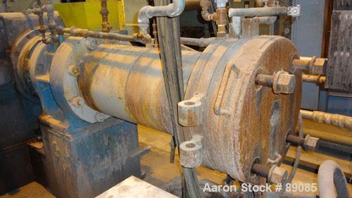 Used Royal 10" Single Screw Dump Extruder, Approximate 6 to 1 L/D ratio, cored screw, (2) zone jacketed barrel. 11" x 12" jacketed feed throat with chute. Approximate 42" centerline height, swing awa...